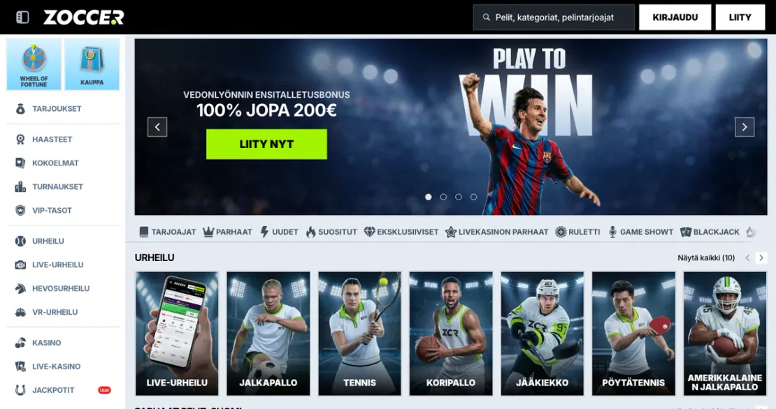 Casino-Lobby von zoccer.com: Slots auf der Startseite