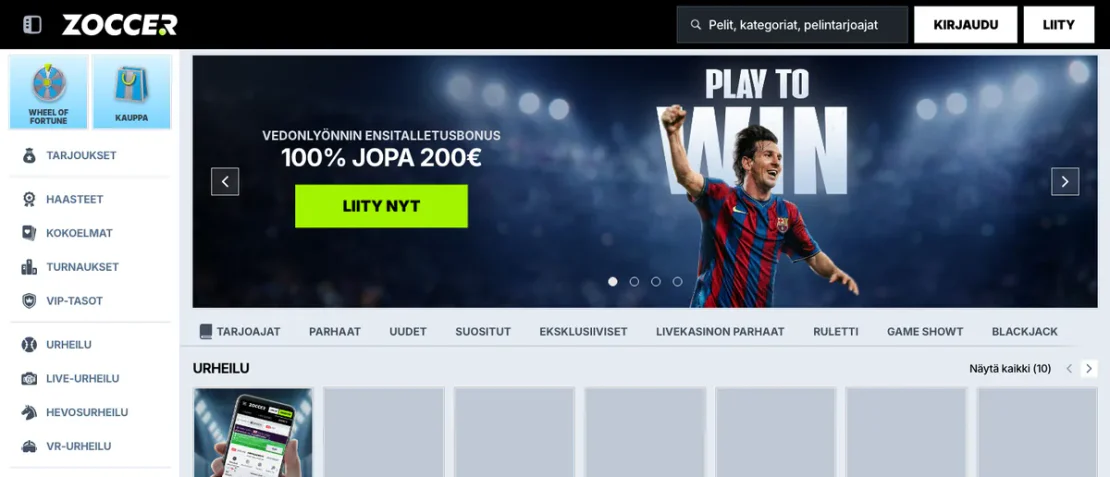 Registrierungsformular bei zoccer.com (Kontowährung EUR)