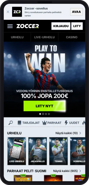 zoccer.com in der mobilen Version